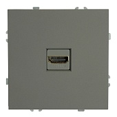 Розетка HDMI 2.0 Type A (механизм), серия Эмили, STEKKER, RST00-5118-10, платиново-серый, soft touch