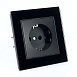 Розетка 1-местная с защитной шторкой с/з STEKKER GLS16-7010-05, 250В, 16А, черный - фото
