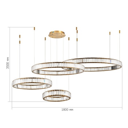 Люстра подвесная ST-Luce Латунь/Прозрачный LED 1*190W 4000K SL1622.303.04 - фото