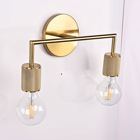 Бра Rh Utilitaire Double Sconce Brass Imperiumloft 123264-22 - фото
