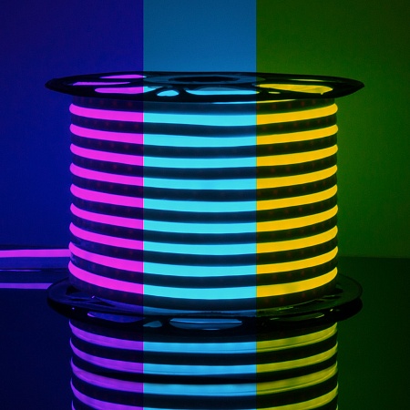 Светодиодный гибкий неон 220 В 12 Вт/м 80 Led/м 5050 IP67, односторонний RGB, 50 м Гибкий неон 220V 12W 80Led 5050 IP67 односторонний RGB, 50 м Elektrostandard - фото