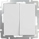 Выключатель двухклавишный белый WL01-SW-2G - фото
