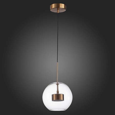 Светильник подвесной ST-Luce Латунь/Прозрачный LED 1*14W 3000K SL1133.233.01 - фото