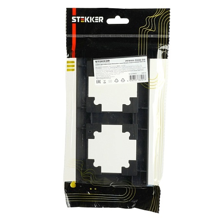 Рамка STEKKER, PFR00-7002-05 2-местная, пластик, серия Катрин, черный - фото