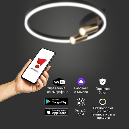 Потолочный светильник Eurosvet 90247/3 черный/золото Smart - фото