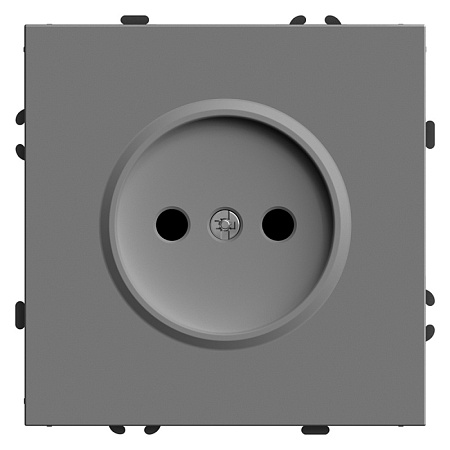 Розетка 1-местная с защитной шторкой (механизм), STEKKER, б/з, 250В, 16А, серия Эмили, RST16-5109-10, платиново-серый, soft touch - фото