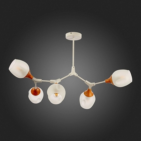 Светильник потолочный Белый, Светлое дерево/Белый E27 5*60W SLE113502-05 - фото