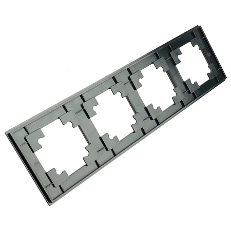 Рамка 4-местная, металл, STEKKER MFR00-7004-05, серия Катрин, черный - фото