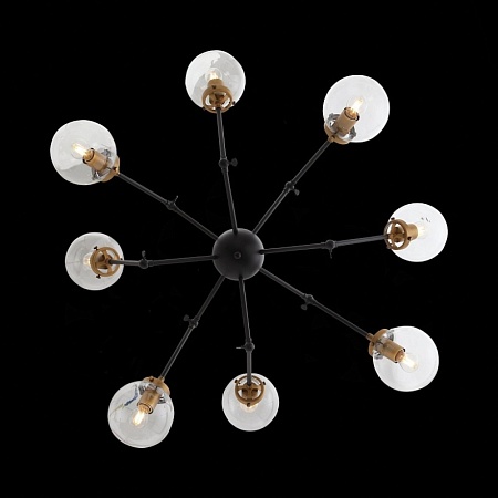 Люстра потолочная ST-Luce Черный, Золото/Прозрачный E27 8*40W (из 2-х коробок) SL234.402.08 - фото