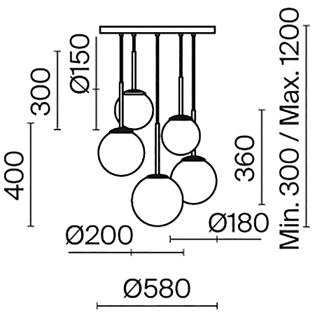 Подвесной светильник Maytoni Basic form MOD321PL-05W - фото