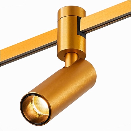 Магнитный трековый светильник FARM Золотистый LED 1*5W 3000K 350Lm Ra90 60 IP20 D35xH10 ST811.206.05 - фото