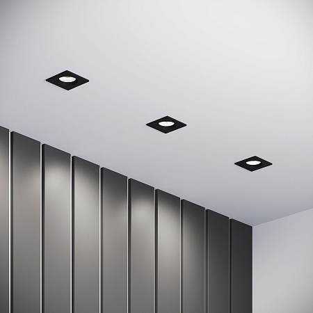 Светильник встраиваемый City GU10 черный 25055/01 Elektrostandard - фото