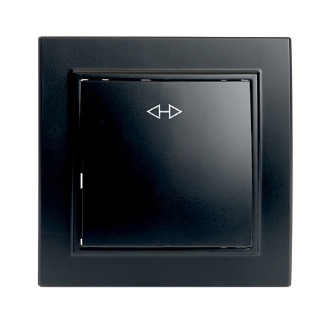 Переключатель перекрестный 1-клавишный STEKKER  PSW10-9009-03, 250В, 10А, серия Эрна, черный - фото