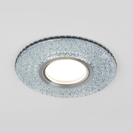 Встраиваемый точечный светильник с LED подсветкой 2220 MR16 CL прозрачный подсветка мульти - фото