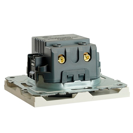 Розетка 2-местная USB + Type C (механизм), STEKKER, 250В, 20W, серия Эмили, RST10-5115-01, белый фарфор, soft touch - фото