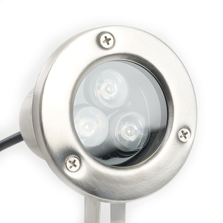 Светодиодный прожектор подводный Feron LL-822, 3W, AC/DC24V, низковольтный, 2700K, металлик, 80*80*130mm, IP68 - фото
