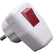 Вилка угловая с выключателем с/з STEKKER, PPG16-43-202, 250В, 16A, IP20, белый - фото