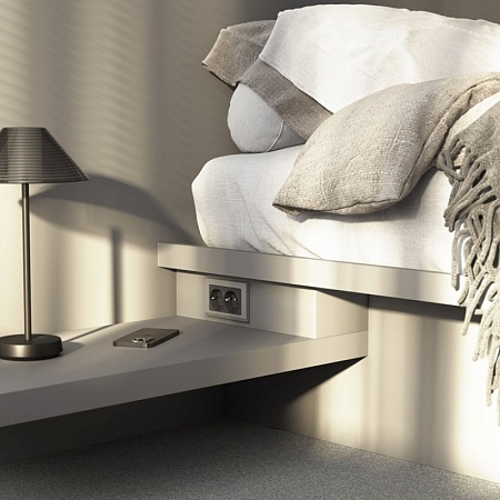 Розетка двойная с заземлением (графит матовый) W1172064 - фото