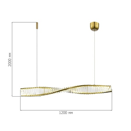 Светильник подвесной ST-Luce Латунь/Прозрачный LED 1*25W 4000K SL6205.323.01 - фото