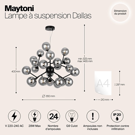 Подвесной светильник Maytoni Dallas MOD545PL-24B - фото