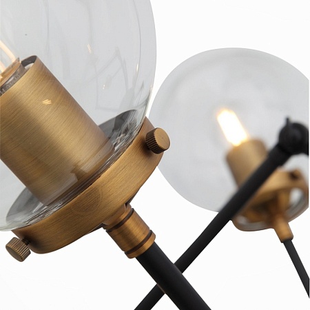 Люстра потолочная ST-Luce Черный, Золото/Прозрачный E27 8*40W (из 2-х коробок) SL234.402.08 - фото