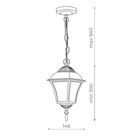 Светильник уличный подвесной ST-Luce Бронза/Бронза, Прозрачный E27 1*60W SL082.203.01 - фото