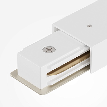 Прямой коннектор питания с вводом питания Unity белый - фото