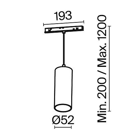 Трековая система Technical подвесная магнитная чёрная 200x200 TS-S-200-TR041-2-12W4K-B