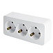 Розетка 3-местная с/з открытой установки, STEKKER, 250В, 16А, IP20, серия София, белый, MST16-13-01 - фото