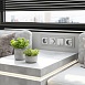 Рамка на 4 поста Senso (серебряный, стекло soft-touch) W0043106 - фото