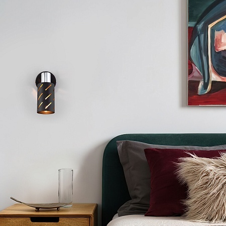 Настенный светильник Eurosvet 20090/1 черный/хром - фото