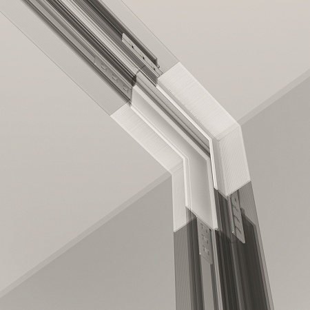 Коннектор угловой внутренний Exility встраиваемый под ГКЛ 12,5мм, белый - фото