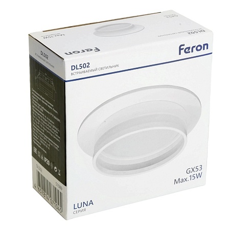 Светильник встраиваемый Feron DL502 LUNA  потолочный GX53 черный круг - фото