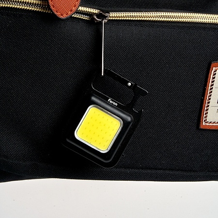 Фонарь универсальный FERON TH2404 аккумуляторный с магнитом USB type-C COB, пластик/алюминий - фото