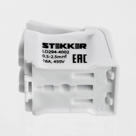 Клемма монтажная STEKKER, LD294-4002, для подключения фазных проводников, 2 контактные группы (3 ввода, 3 вывода на полюс) - фото