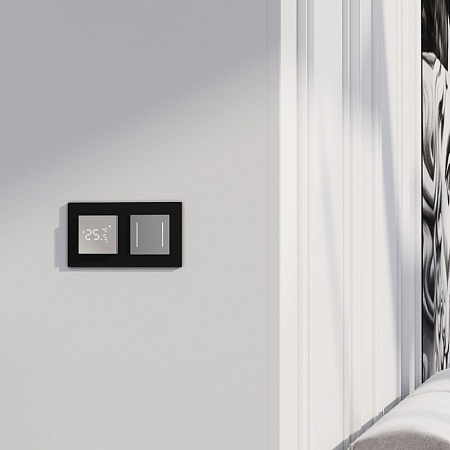 Умный сенсорный выключатель двухклавишный (серебряный) W4523006 - фото