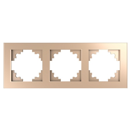 Рамка 3-местная, стекло, ,STEKKER, GFR00-7003-02, серия Катрин, шампань - фото