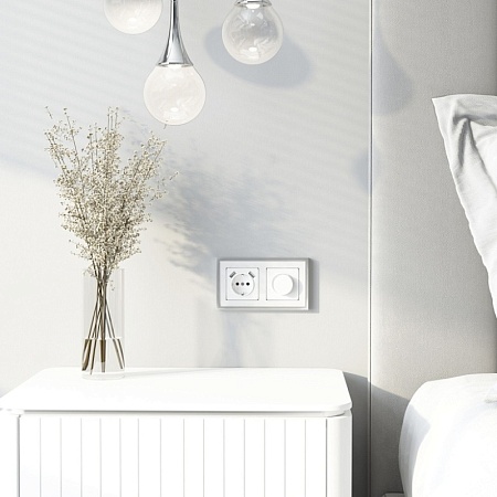 Накладка для розетки USB белый акрил W1179541 - фото