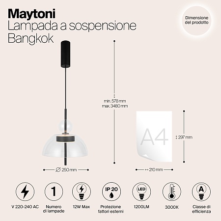 Подвесной светильник Maytoni Bangkok MOD185PL-L6B3K1 - фото