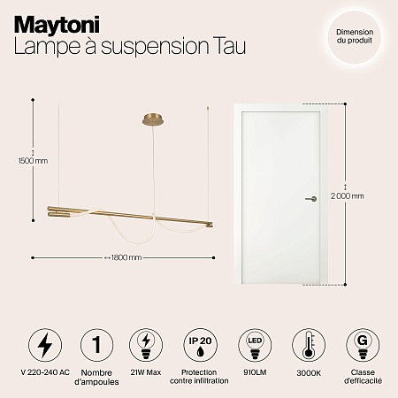Подвесной светильник Maytoni Tau MOD166PL-L20G3K - фото