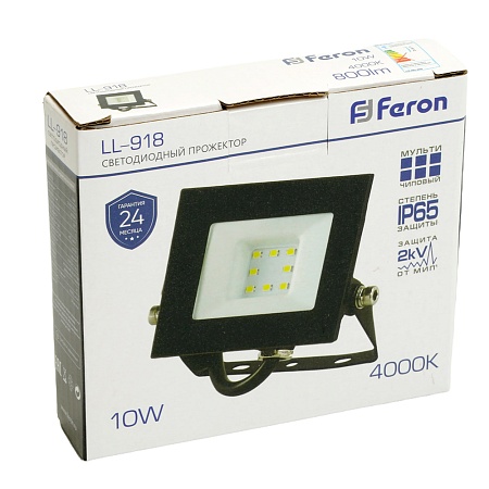 Светодиодный прожектор Feron LL-918 IP65 10W 4000K - фото