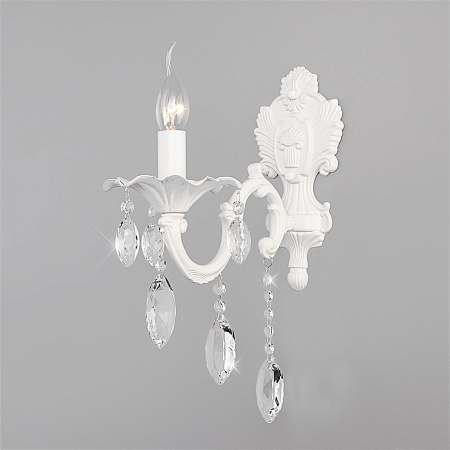 Настенный светильник Eurosvet 10108/1 белый/прозрачный хрусталь Strotskis - фото