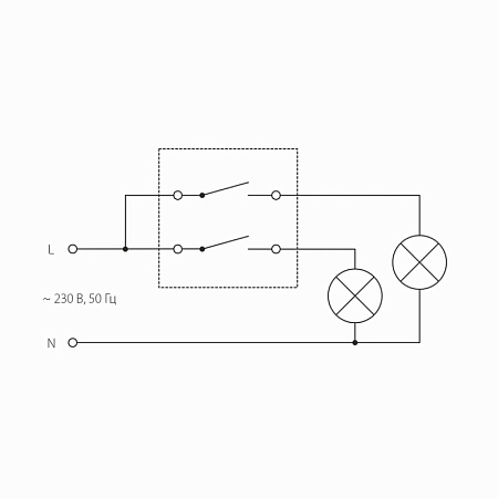 Выключатель  двухклавишный (графит рифленый) W1120004 - фото