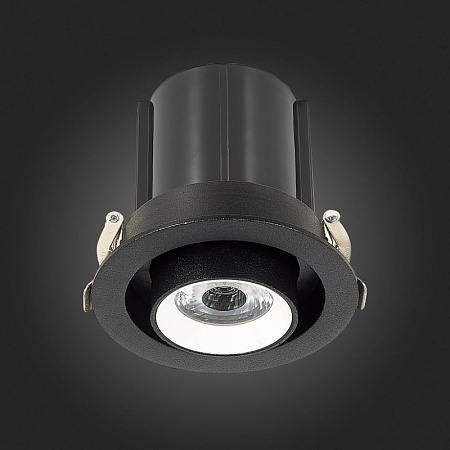 Св-к встр. Черный LED 1*12W 3000K 900Lm Ra80 24° IP20 D90xH92 180-240V ST702.438.12 - фото