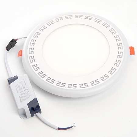 Светодиодный светильник Feron AL2440 встраиваемый 16W 4000K с синей подсветкой, белый - фото