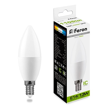 Лампа светодиодная Feron LB-970 Свеча E14 13W 175-265V 4000K - фото