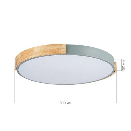 Светильник потолочный Серый, Светлое дерево/Белый LED 1*40W 3000K/4000K/6000K SLE201372-01 - фото