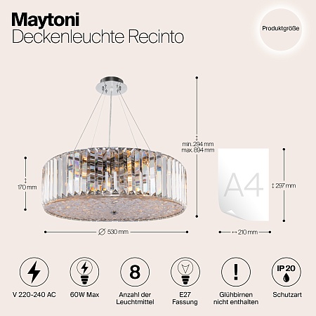 Потолочный светильник Maytoni Recinto MOD080CL-08CH - фото