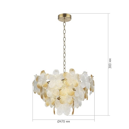 Светильник подвесной ST-Luce золотистый/Прозрачный, январный E14 6*60W SL6240.203.06 - фото