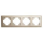 Рамка STEKKER, PFR00-7004-02 4-местная, пластик, серия Катрин, шампань